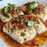 Mediterraner Kabeljau in einer duftenden Sauce genießen.