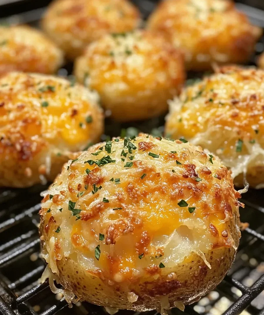 Genießen Sie gebackene Käse-Kartoffeln direkt aus der Heißluftfritteuse