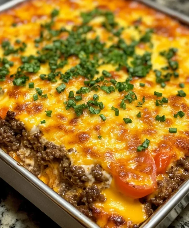 Low-Carb Cheeseburger Auflauf