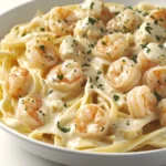Cremige Knoblauch-Garnelen Fettuccine Alfredo