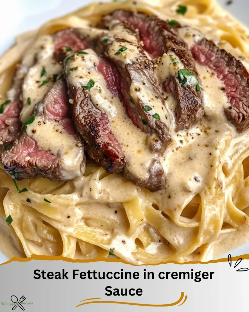 Steak Fettuccine in cremiger Sauce