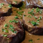 Elegantes Rindfleisch Diane in einer reichen Cognac-Sauce