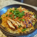 Gebratene Nudeln mit Geflügel
