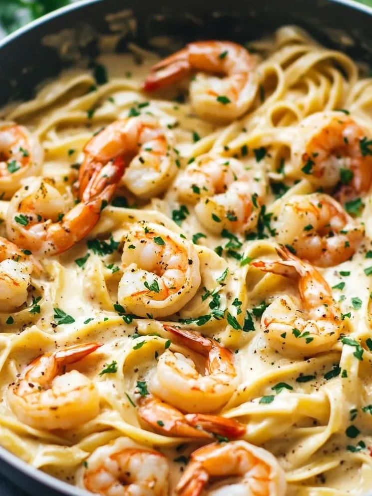 Garnelen Alfredo Pasta
