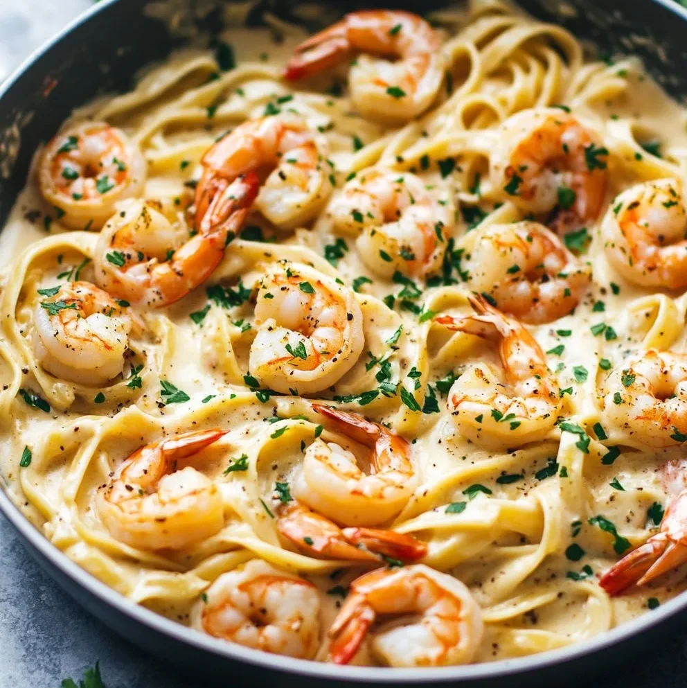 Garnelen Alfredo Pasta