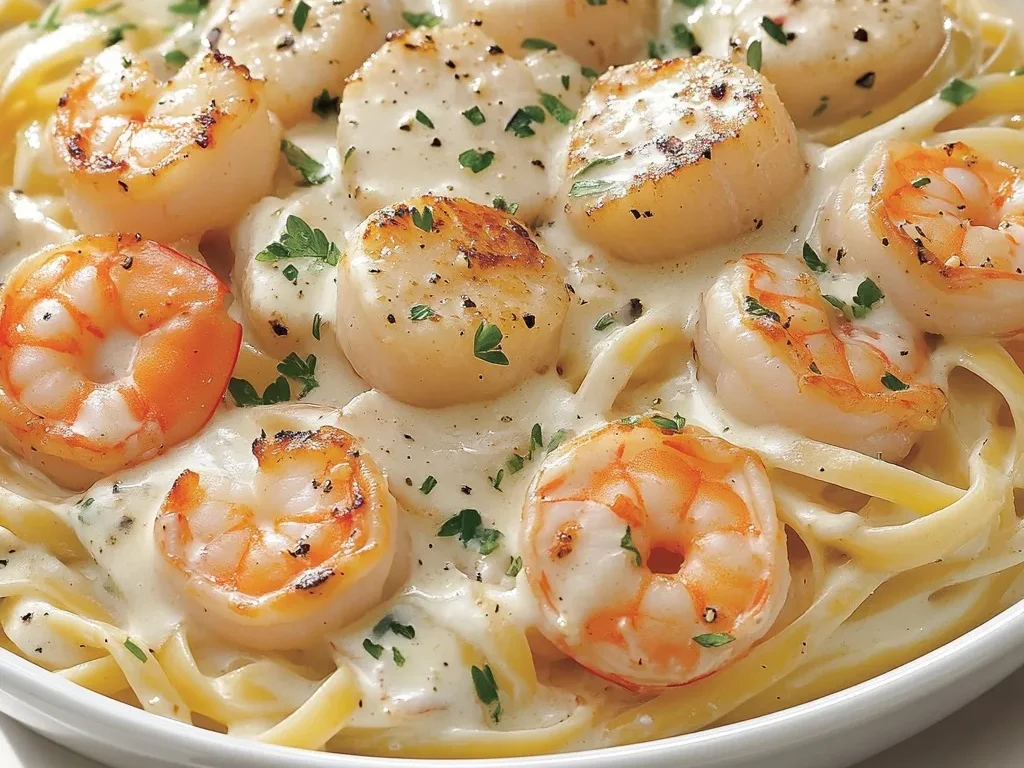 Cremige Meeresfrüchte-Pasta