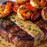 Surf and Turf mit cremiger Cajun-Garnelensauce