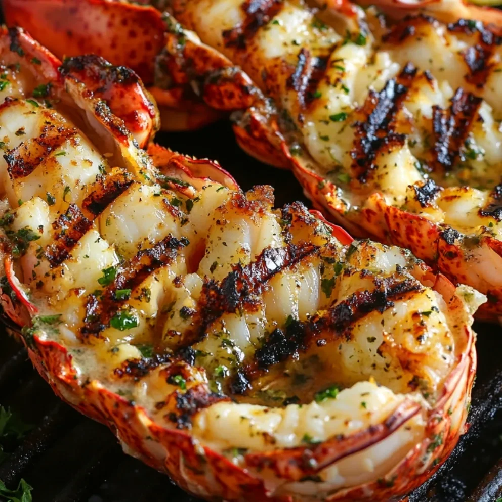 Gegrillte Hummerschwänze mit Kräuterbutter