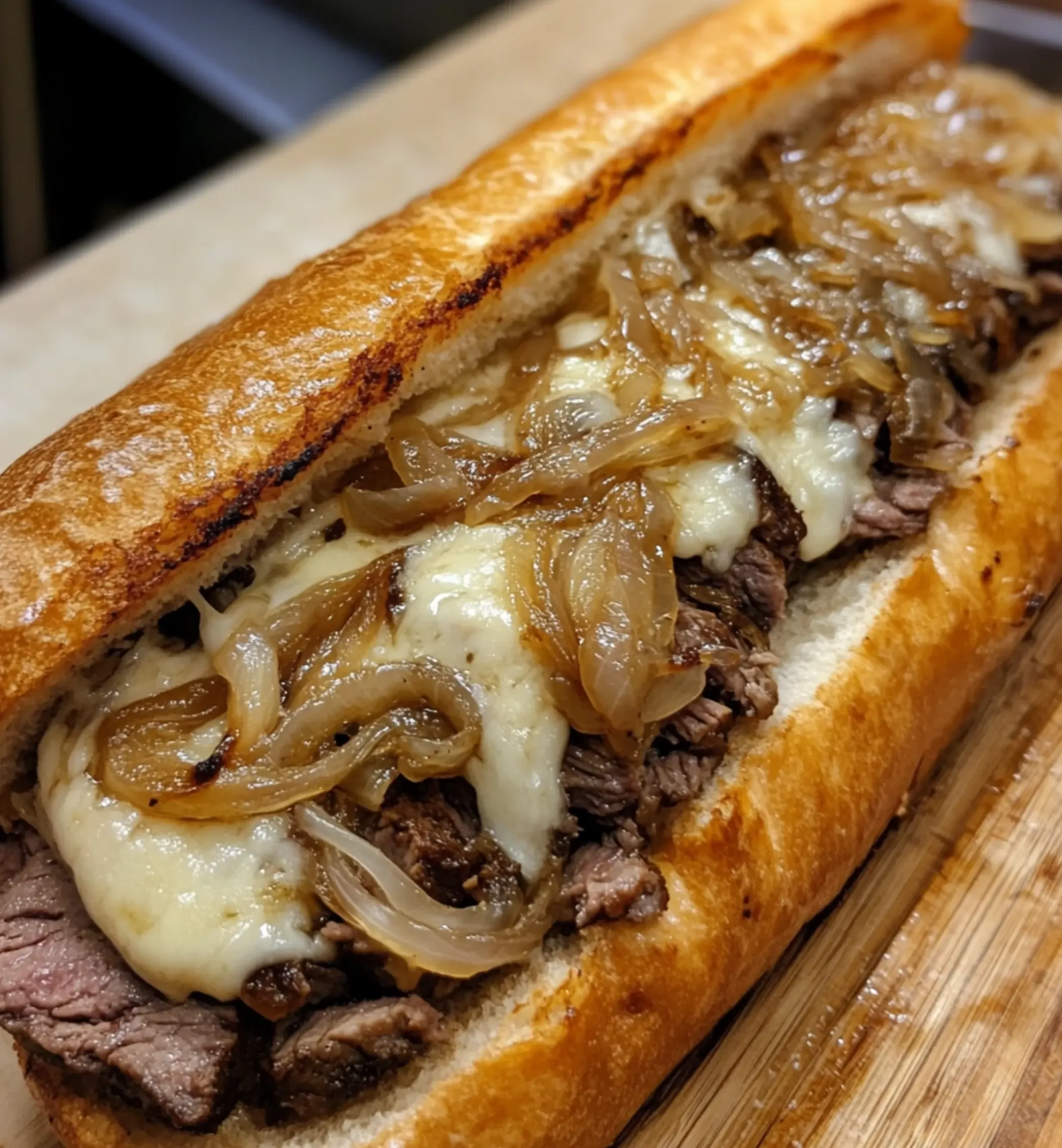 Genuss pur: Steak, Käse & karamellisierte Zwiebeln!