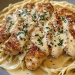 Knoblauch-Parmesan-Hühnchen in cremiger Sauce genießen!