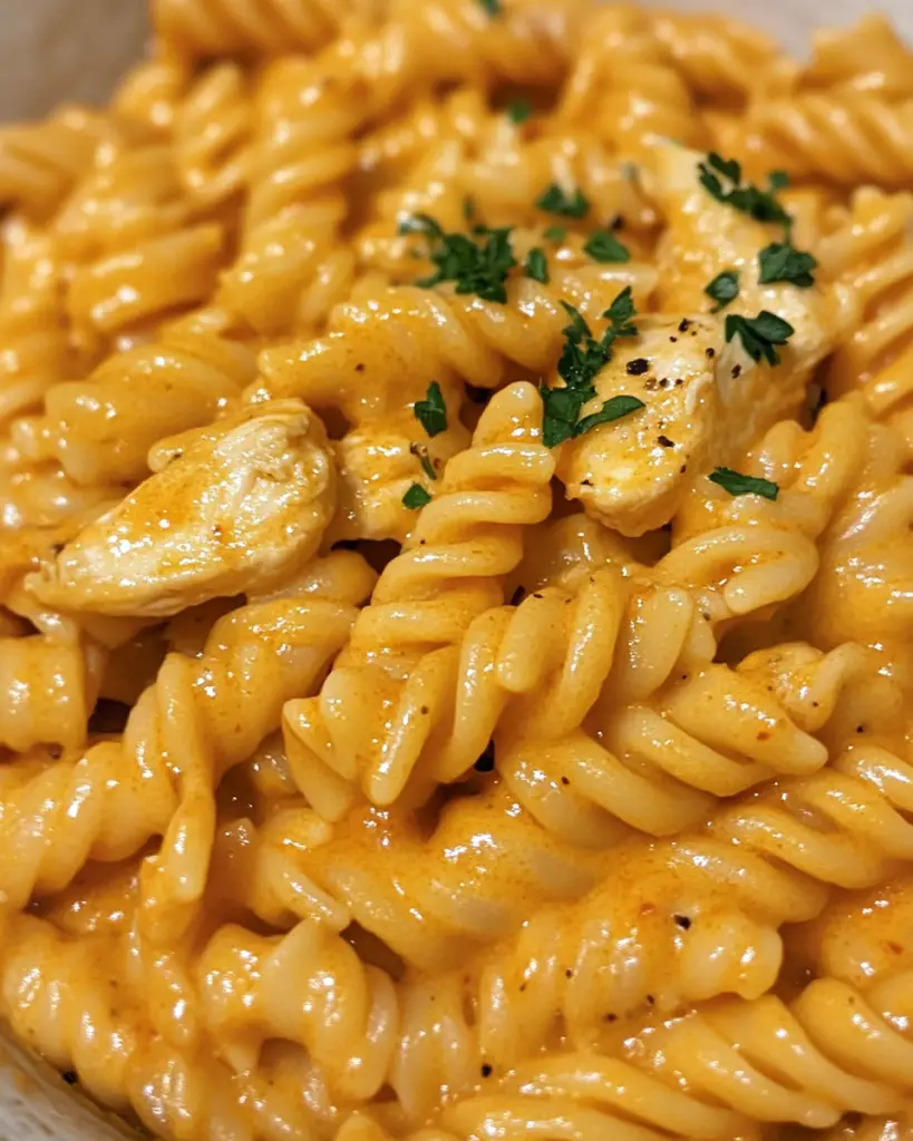Cremige Pasta mit würzigem Hähnchen: Ein Genuss!