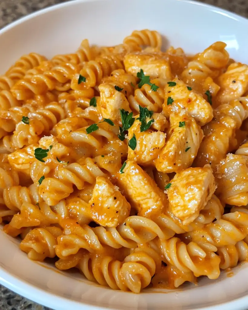 Cremige Pasta mit würzigem Hähnchen: Ein Genuss!