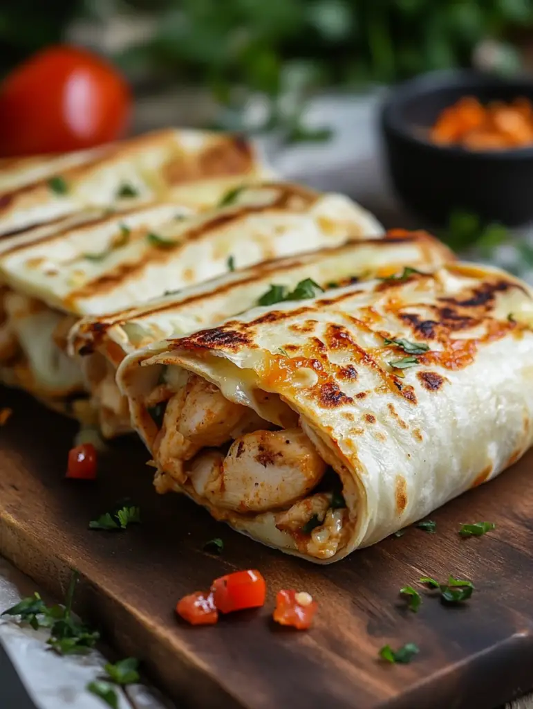 Hähnchen-Wraps mit Käse und Knoblauch Rezept: So gelingt's!