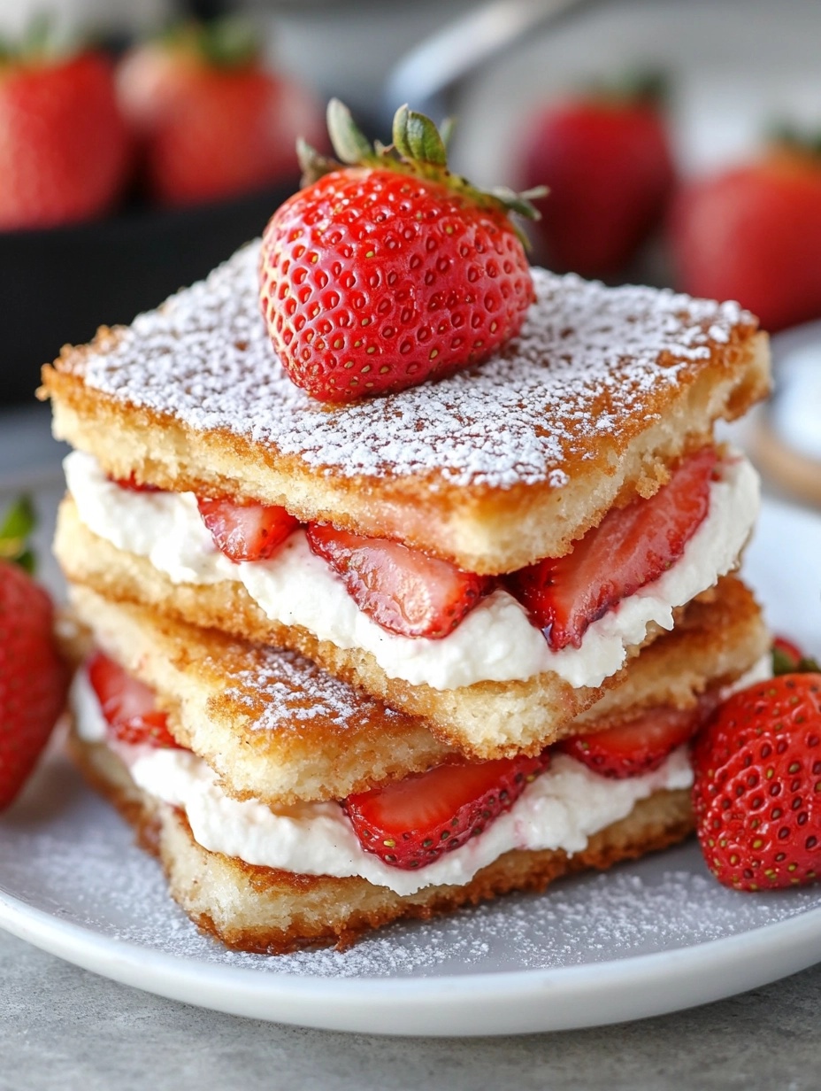 Frittierte Erdbeer-Käsekuchen-Sandwiches Rezept: Ein Genuss!