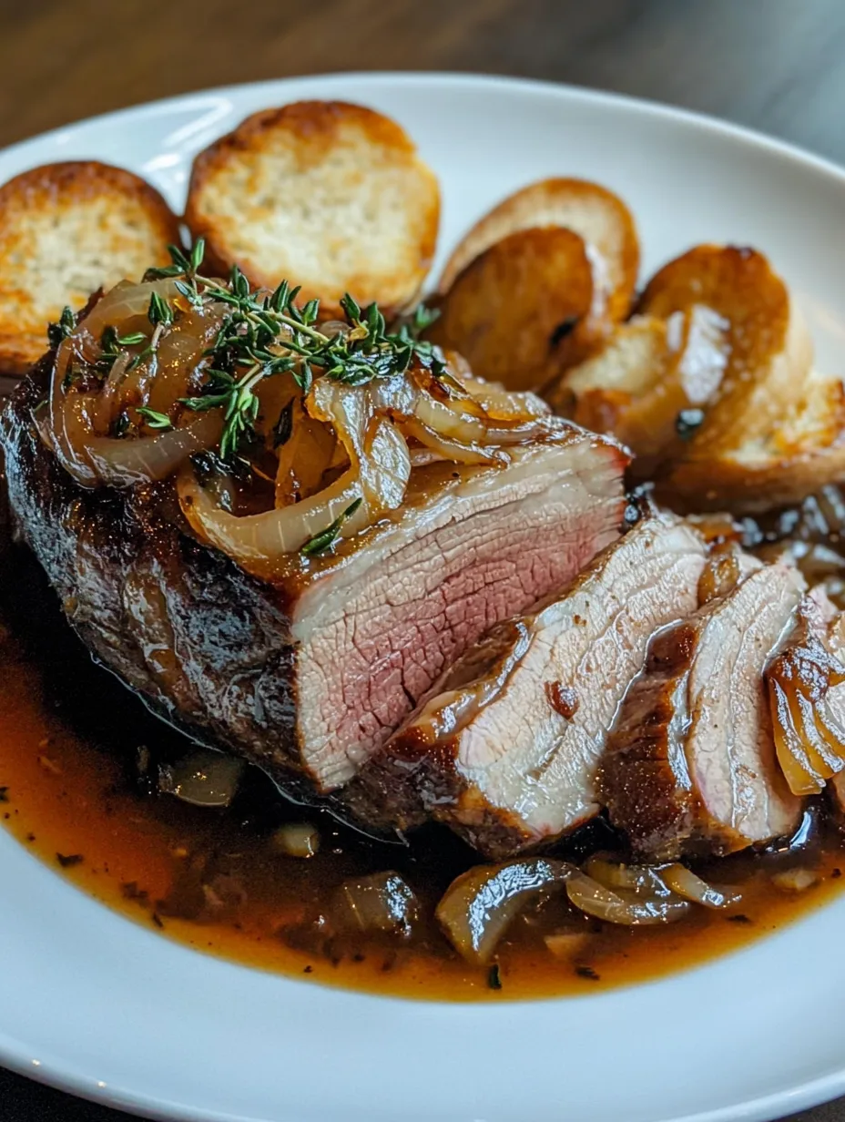 Rinderbraten mit französischer Zwiebelsauce