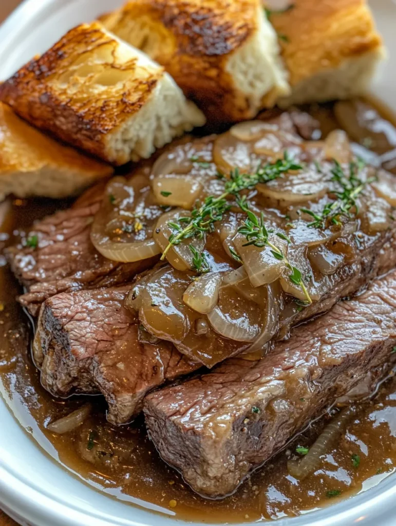Rinderbraten mit französischer Zwiebelsauce