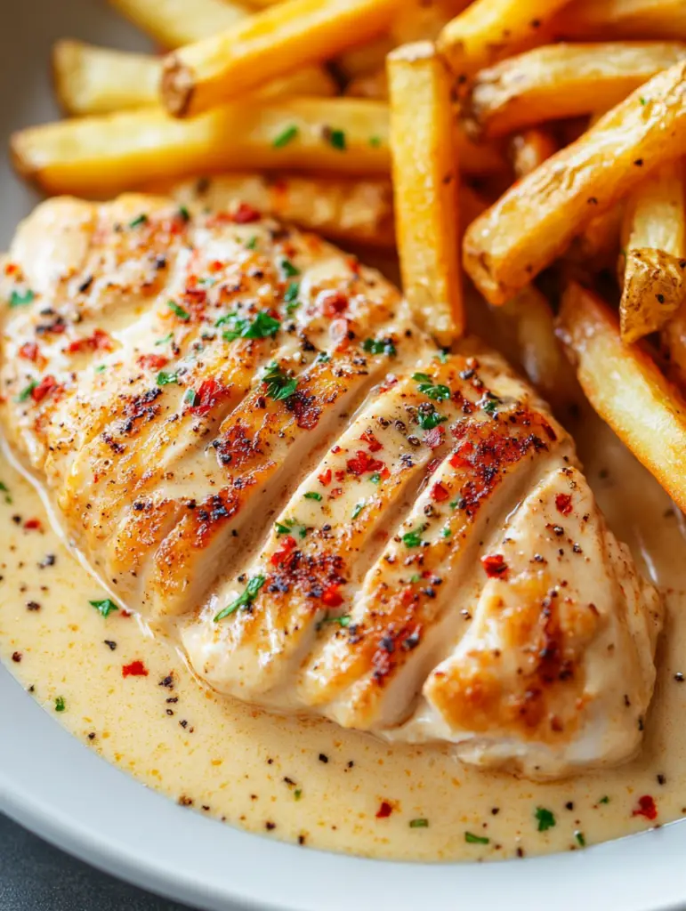 Hähnchenfilet in würziger, cremiger Knoblauch-Parmesan-Sauce!