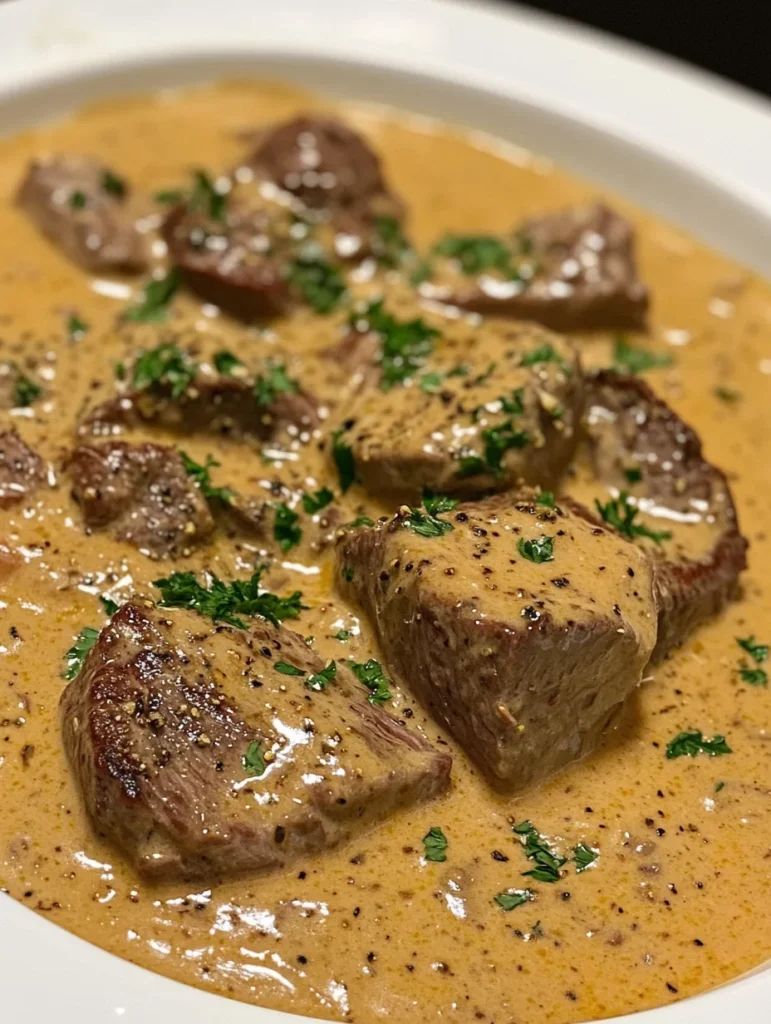 Zartes Rinderfilet in cremiger Pfeffersauce