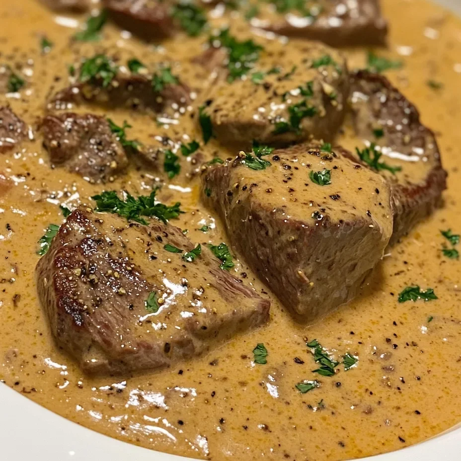 Zartes Rinderfilet in cremiger Pfeffersauce
