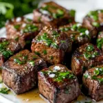 Rezept für saftige Steakbissen mit Knoblauchbutter: Ein Genuss!