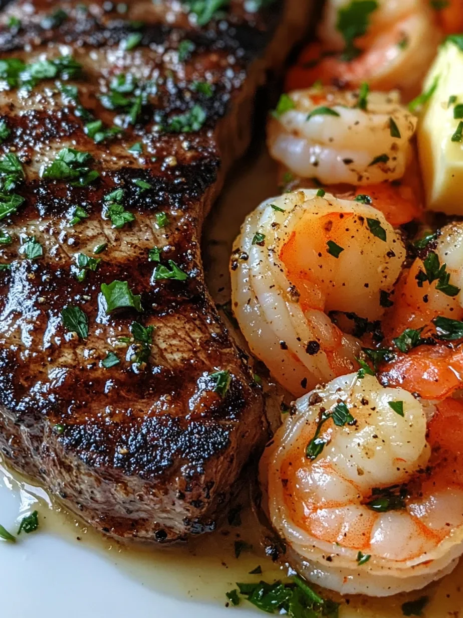Blackened Steak und Garnelen Scampi