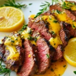 Harissa-marinierter Rinderfilet mit eingelegter Zitronensauce