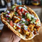 Mediterrane Hähnchen Pita Taschen