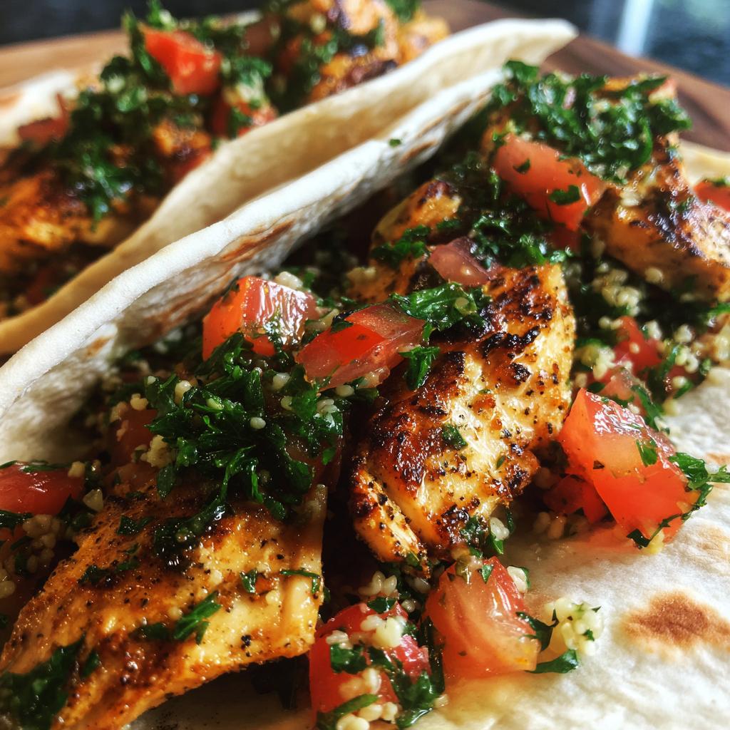 Zitronen-Oregano-Hähnchen-Wraps mit Taboulé - detail 1