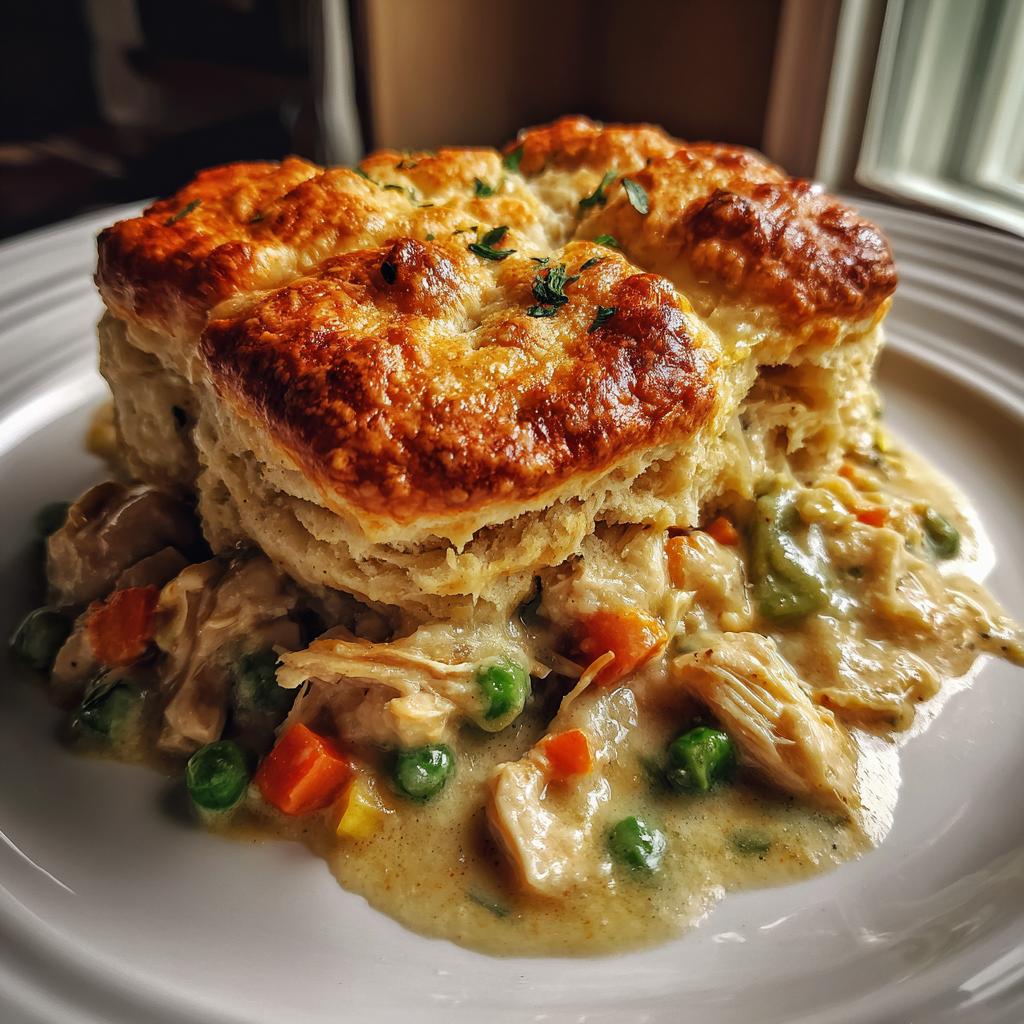 Biskuit-Hähnchen-Pot Pie