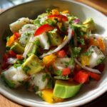Ceviche-Salat im britischen Stil mit Kabeljau