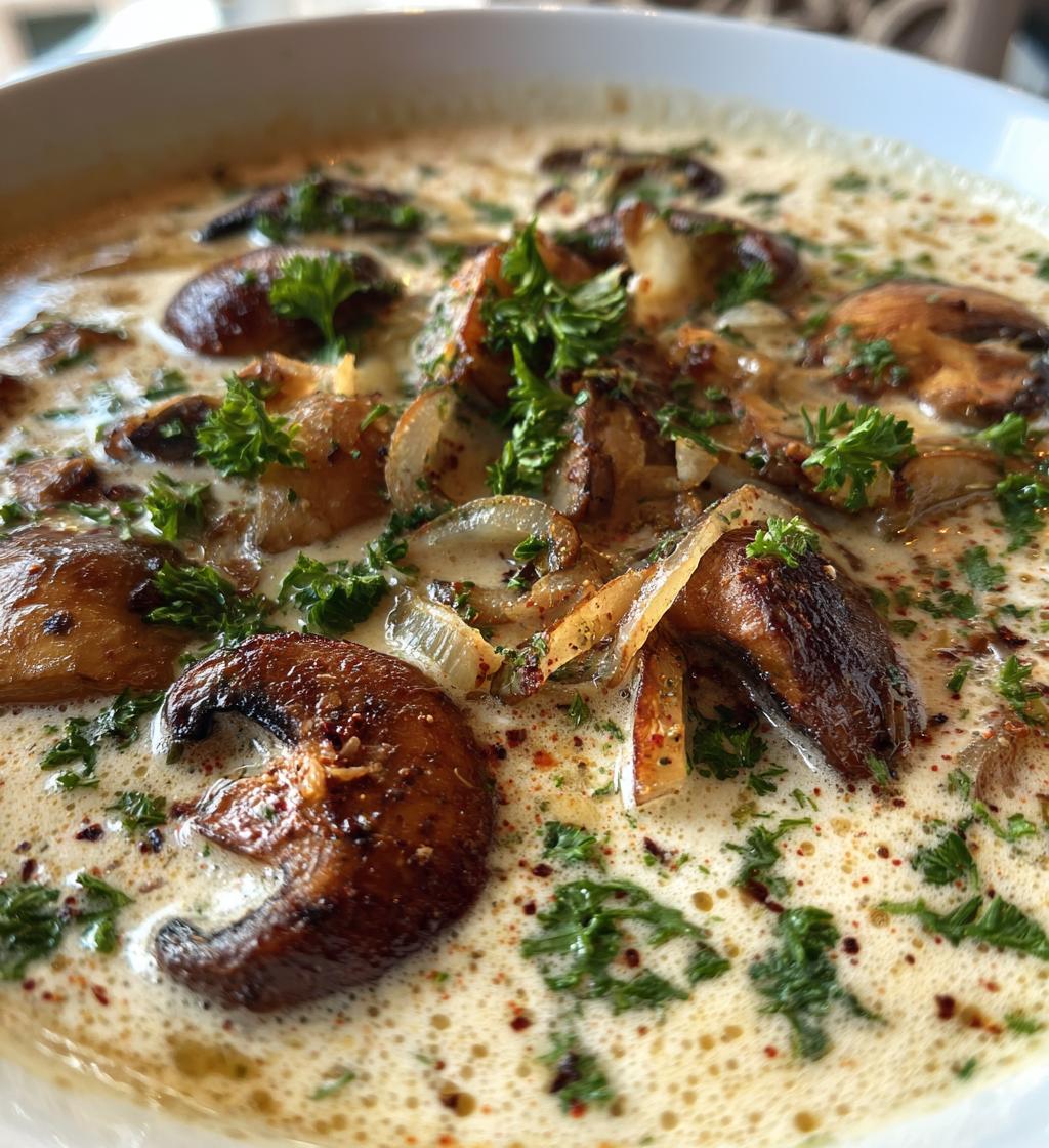 Cremige Champignonsuppe - detail 1