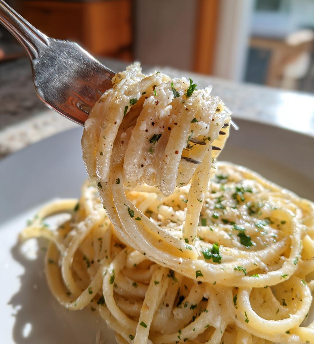 Cremige Knoblauch-Parmesan-Pasta - detail 1
