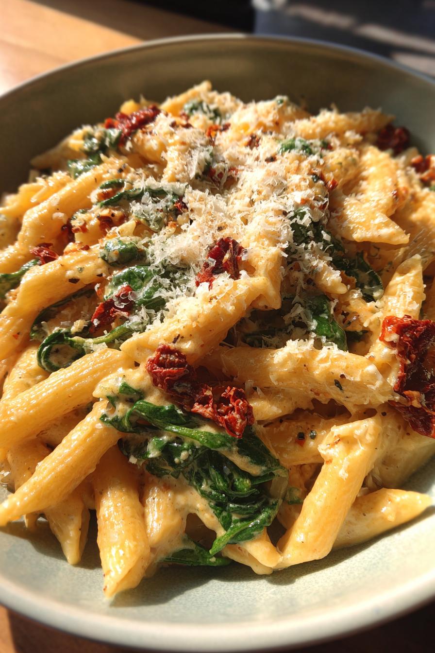 Cremige Pasta mit getrockneten Tomaten