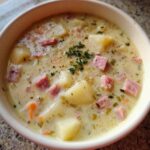 Cremige Schinken- und Kartoffelsuppe