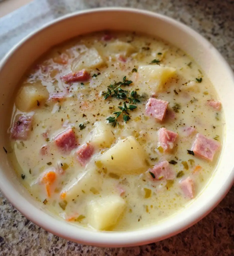 Cremige Schinken- und Kartoffelsuppe