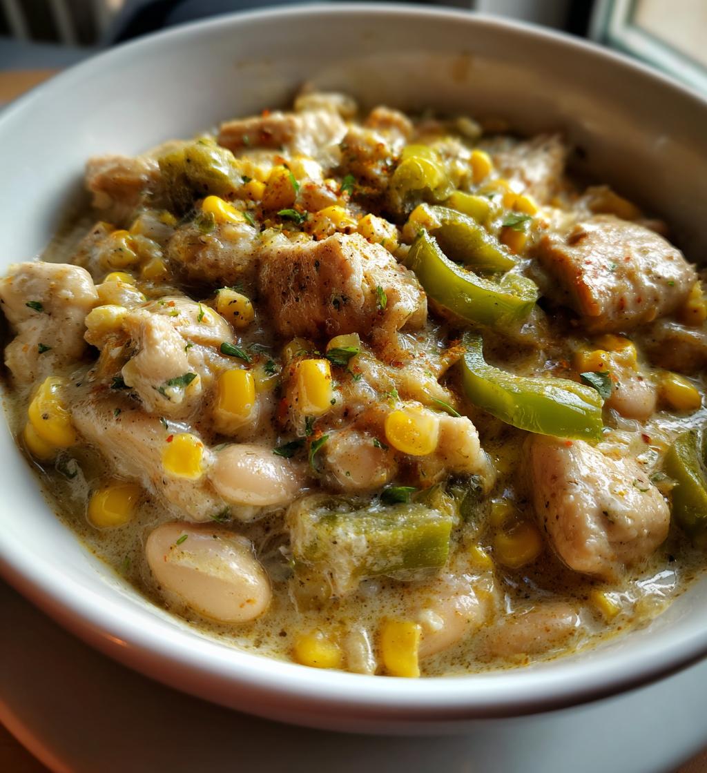 Cremiges Weißes Chili mit Hähnchen