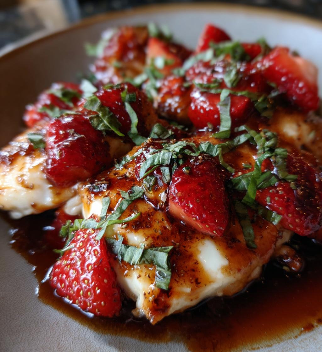 Einfaches Erdbeer-Balsamico-Hähnchen mit Mozzarella - detail 1