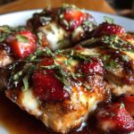 Einfaches Erdbeer-Balsamico-Hähnchen mit Mozzarella