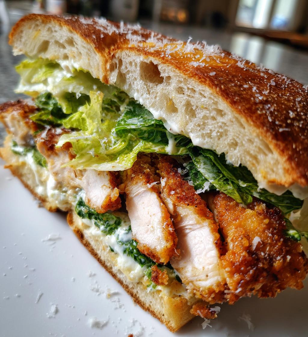 Frittierte Hähnchen-Caesar-Sandwich