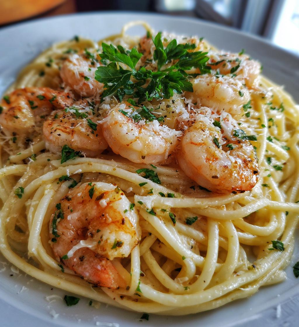 Garnelen Alfredo Pasta - detail 1