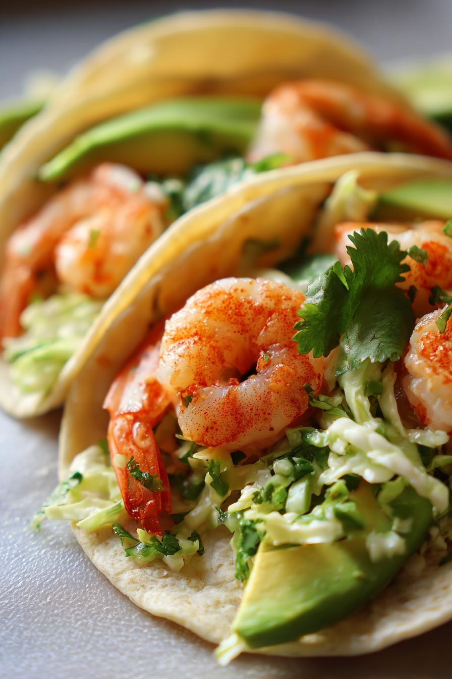 Garnelen-Tacos mit Koriander-Slaw