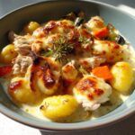 Gebackene Gnocchi-Suppe mit Hähnchen