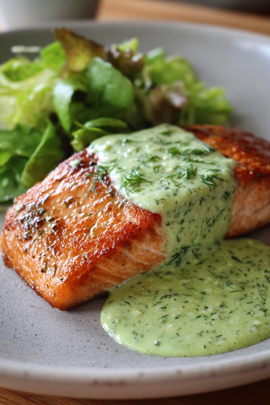Gebratener Lachs mit Dillsoße - detail 1