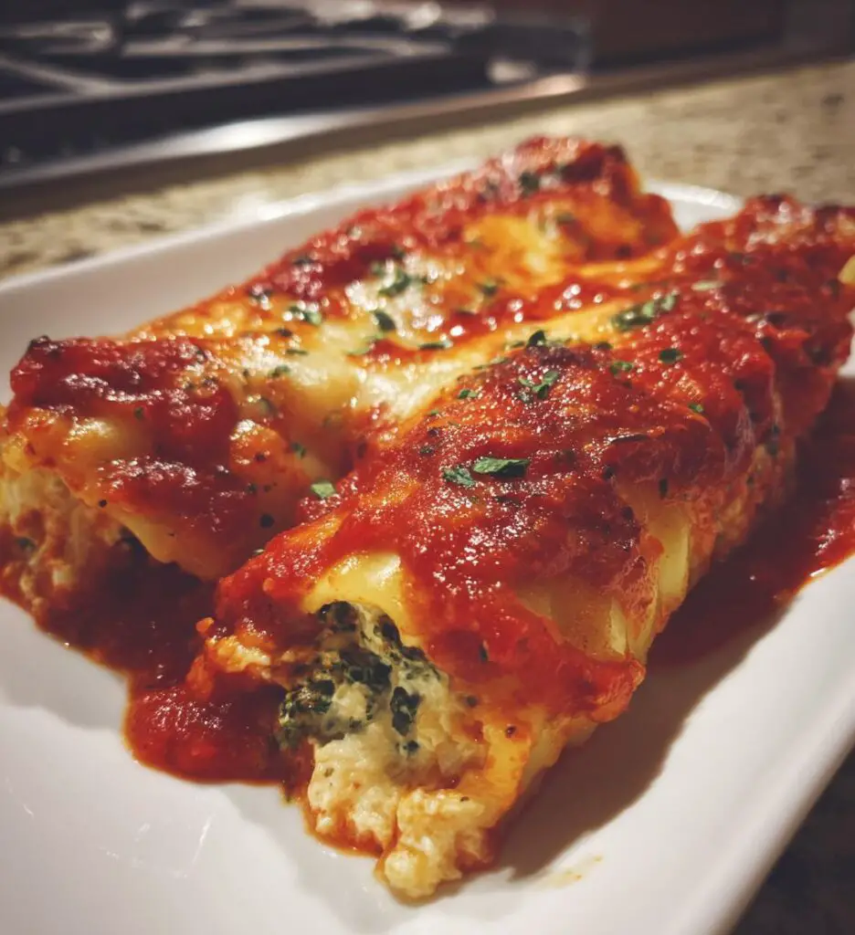 Gefüllte Manicotti mit Marinara