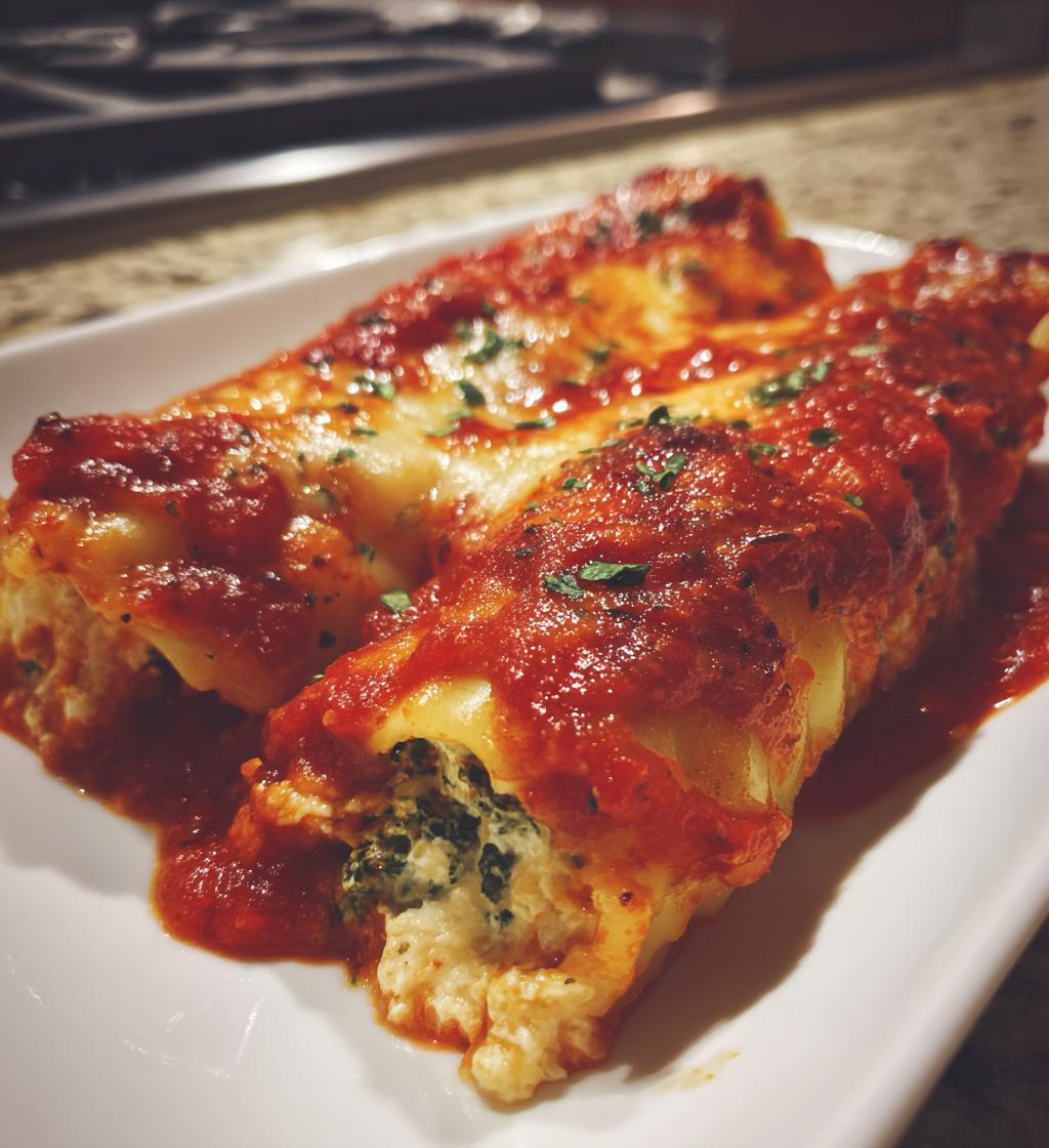 Gefüllte Manicotti mit Marinara