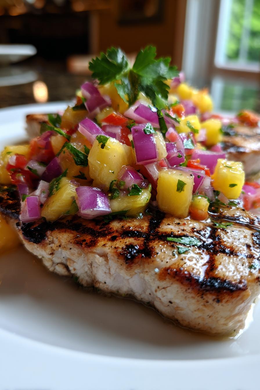 Gegrillter Schwertfisch mit Ananas-Salsa - detail 1