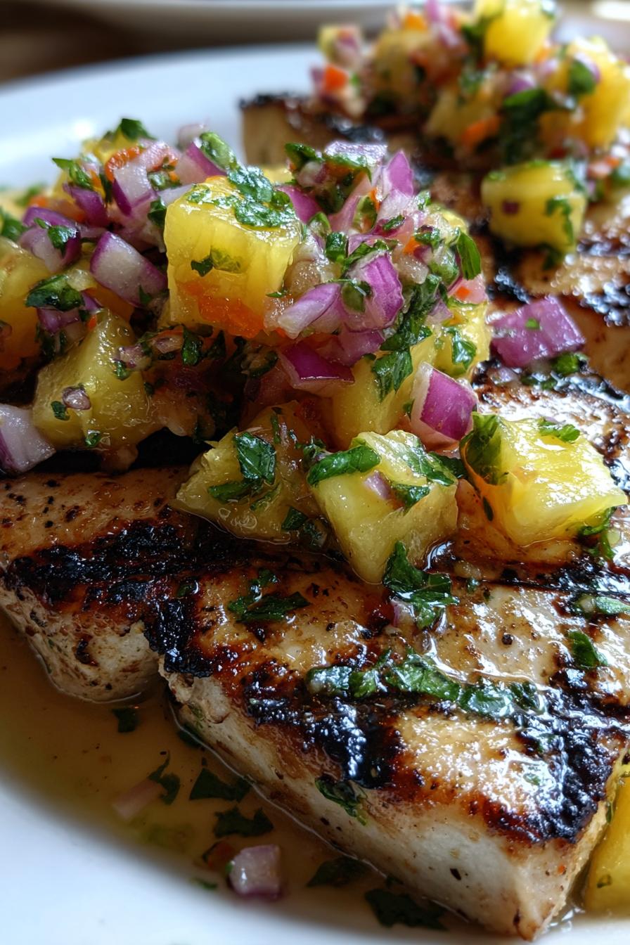 Gegrillter Schwertfisch mit Ananas-Salsa