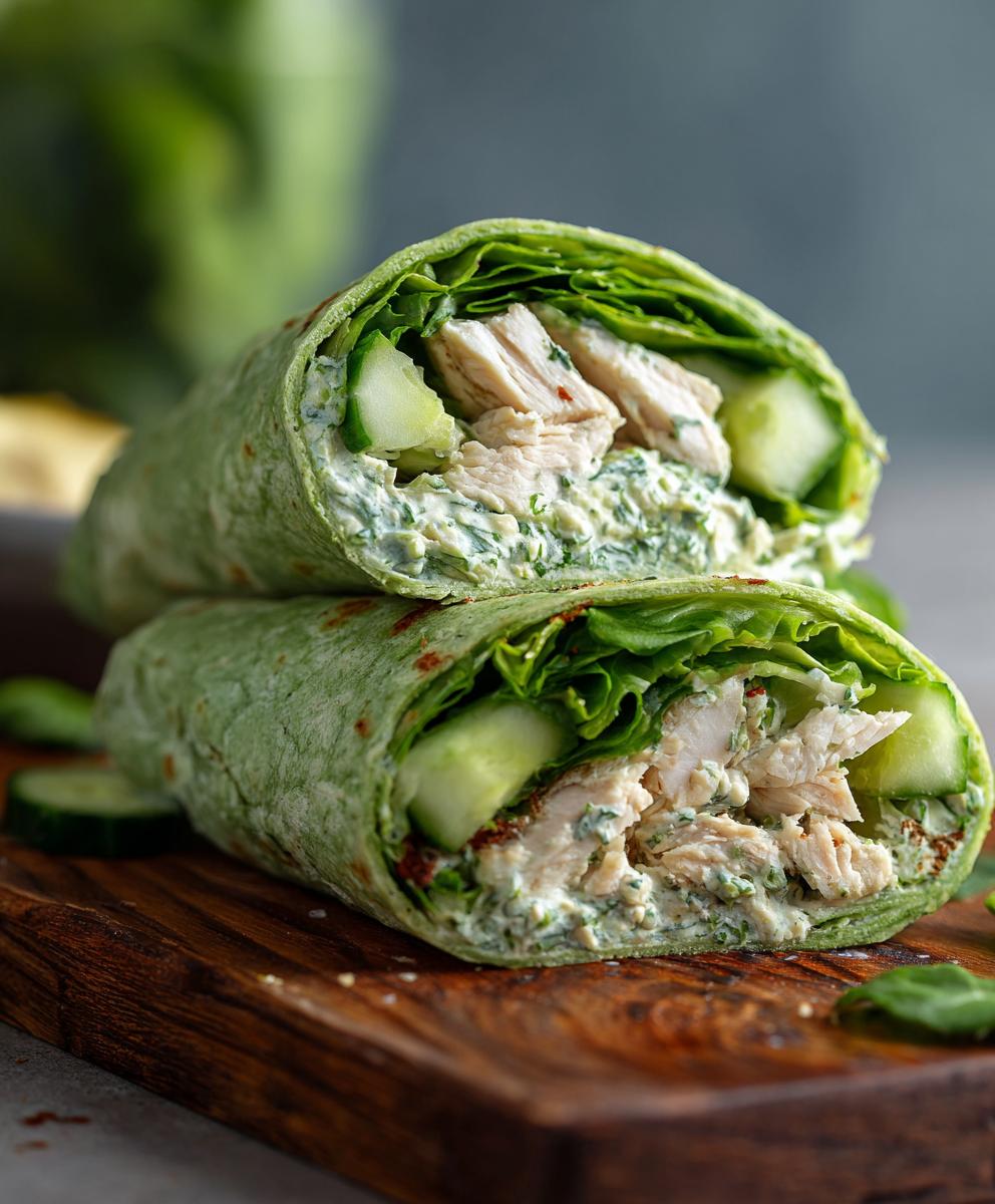 Green Goddess Wrap mit Gurken und Hähnchen - detail 1