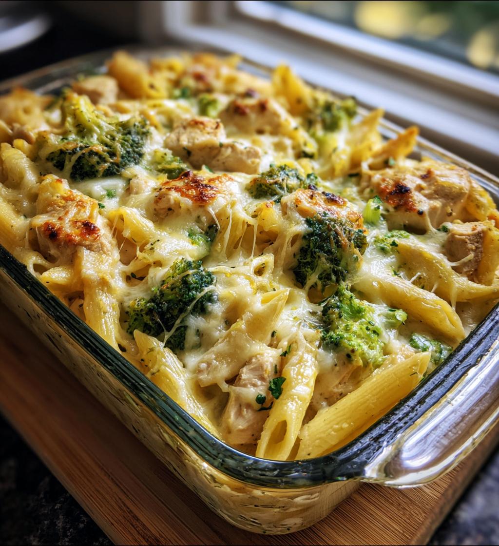 Hühnchen Alfredo Nudelauflauf