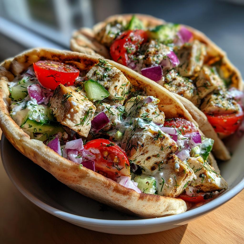 Hähnchen-Gurken-Pita-Salat